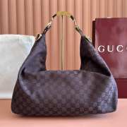 Uubags Gucci Brown Monogram Canvas Large Hobo Weekender Shoulder Bag In Dark Brown 46x29x20cm - 5