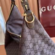 Uubags Gucci Brown Monogram Canvas Large Hobo Weekender Shoulder Bag In Dark Brown 46x29x20cm - 3