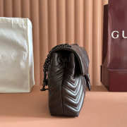 Uubags Gucci GG Marmont large shoulder bag in dark brown leather 37.5x21x9cm - 6