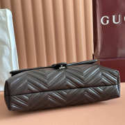 Uubags Gucci GG Marmont large shoulder bag in dark brown leather 37.5x21x9cm - 4