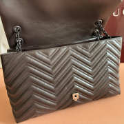 Uubags Gucci GG Marmont large shoulder bag in dark brown leather 37.5x21x9cm - 3