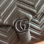 Uubags Gucci GG Marmont large shoulder bag in dark brown leather 37.5x21x9cm - 2