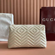 Uubags Gucci GG Marmont large shoulder bag in ivory leather 37.5x21x9cm - 4