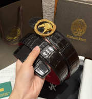 Uubags Stefano Ricci black crocodile with gold buckle 3.8cm - 5