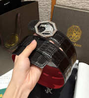 Uubags Stefano Ricci black crocodile with silver buckle 3.8cm - 6