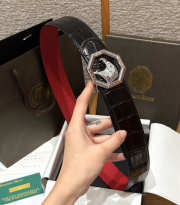 Uubags Stefano Ricci black crocodile with silver buckle 3.8cm - 5