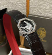 Uubags Stefano Ricci black crocodile with silver buckle 3.8cm - 4