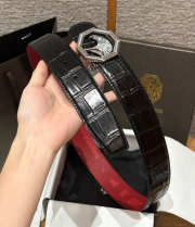 Uubags Stefano Ricci black crocodile with silver buckle 3.8cm - 3