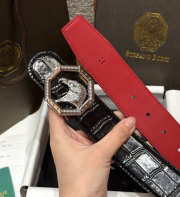 Uubags Stefano Ricci black crocodile with silver buckle 3.8cm - 2