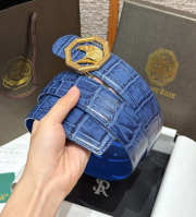 Uubags Stefano Ricci blue crocodile with gold buckle 3.8cm - 6