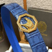 Uubags Stefano Ricci blue crocodile with gold buckle 3.8cm - 5