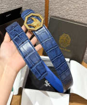 Uubags Stefano Ricci blue crocodile with gold buckle 3.8cm - 3