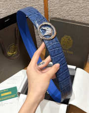 Uubags Stefano Ricci blue crocodile with silver buckle 3.8cm - 2