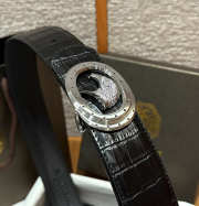 Uubags Stefano Ricci Matted black crocodile leather belt with silver buckle 3.8cm - 6