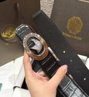 Uubags Stefano Ricci Matted black crocodile leather belt with silver buckle 3.8cm - 2