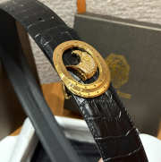 Uubags Stefano Ricci Matted black crocodile leather belt with gold buckle 3.8cm - 6