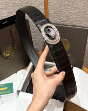 Uubags Stefano Ricci crocodile leather belt with silver buckle 3.8cm - 3