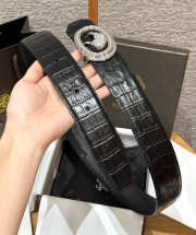 Uubags Stefano Ricci crocodile leather belt with silver buckle 3.8cm - 4