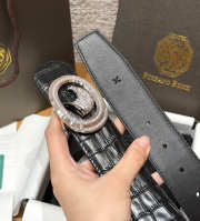 Uubags Stefano Ricci crocodile leather belt with silver buckle 3.8cm - 2