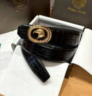 Uubags Stefano Ricci crocodile leather belt with gold buckle 3.8cm - 1