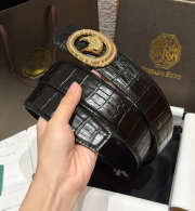 Uubags Stefano Ricci crocodile leather belt with gold buckle 3.8cm - 6