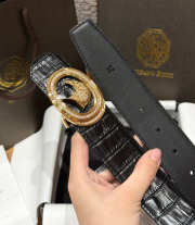 Uubags Stefano Ricci crocodile leather belt with gold buckle 3.8cm - 4