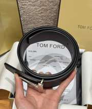 Uubags Tom Ford Man Ridge T Reversible Belt in Hammered Leather Black 4cm - 3