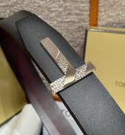 Uubags Tom Ford Man Ridge T Reversible Belt in Hammered Leather Black 4cm - 5