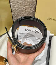 Uubags Tom Ford Man Ridge T Reversible Belt in Hammered Leather Brown 4cm - 2