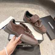 Uubags Chanel Low-Top Sneakers Suede & Calfskin In Dark Brown - 3