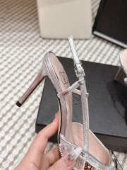 Uubags Valentino VLogo Signature Slingback Décolleté With Rhombelle Embroidery In Platinum 8.5cm - 5