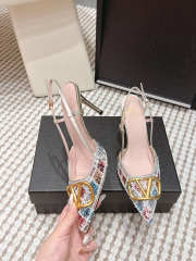 Uubags Valentino VLogo Signature Slingback Décolleté With Rhombelle Embroidery 8.5cm - 4