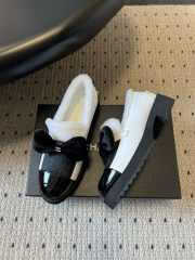 Uubags Chanel Ballerina Flats Tweed, Shearling & Patent Calfskin Black/ White - 6