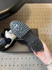 Uubags Chanel Ballerina Flats Tweed, Shearling & Patent Calfskin Black/ White - 4