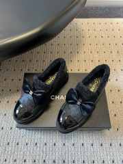 Uubags Chanel Ballerina Flats Tweed, Shearling & Patent Calfskin Black - 1