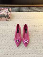 Uubags Dolce & Gabbana Rainbow lace pumps in lurex lace fuchsia 6.5cm - 6