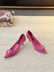 Uubags Dolce & Gabbana Rainbow lace pumps in lurex lace fuchsia 6.5cm - 5