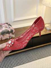 Uubags Dolce & Gabbana Rainbow lace pumps in lurex lace red 6.5cm - 6