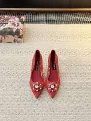 Uubags Dolce & Gabbana Rainbow lace pumps in lurex lace red 6.5cm - 5