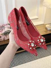 Uubags Dolce & Gabbana Rainbow lace pumps in lurex lace red 6.5cm - 2
