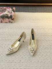 Uubags Dolce & Gabbana Rainbow lace pumps in lurex lace cream 6.5cm - 1