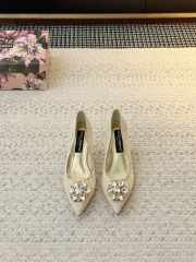 Uubags Dolce & Gabbana Rainbow lace pumps in lurex lace cream 6.5cm - 3