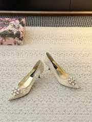 Uubags Dolce & Gabbana Rainbow lace pumps in lurex lace cream 6.5cm - 4