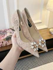 Uubags Dolce & Gabbana Rainbow lace pumps in lurex lace nude 6.5cm - 2