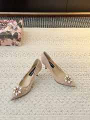 Uubags Dolce & Gabbana Rainbow lace pumps in lurex lace nude 6.5cm - 3