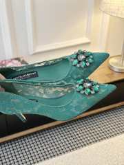 Uubags Dolce & Gabbana Rainbow lace pumps in lurex lace green 6.5cm - 6