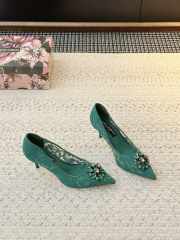 Uubags Dolce & Gabbana Rainbow lace pumps in lurex lace green 6.5cm - 4