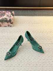 Uubags Dolce & Gabbana Rainbow lace pumps in lurex lace green 6.5cm - 2