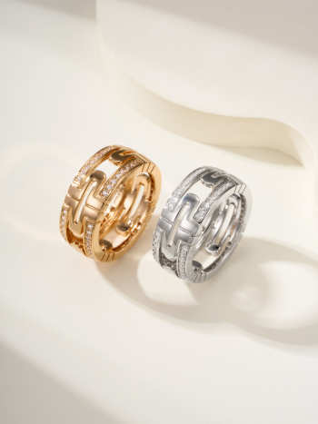 Uubags Bvlgari Parentesi Small 18K Diamond Ring