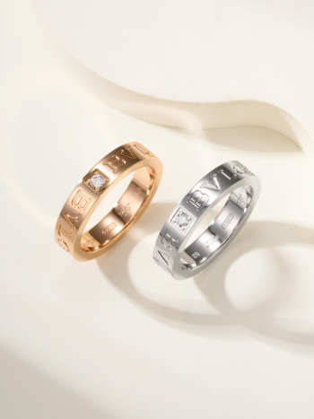 Uubags Bvlgari Rose gold B.zero1 Ring with 0.04 ct Diamonds